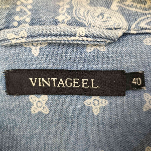 VINTAGEEL 総柄コットンオープンカラーシャツ メンズ 40