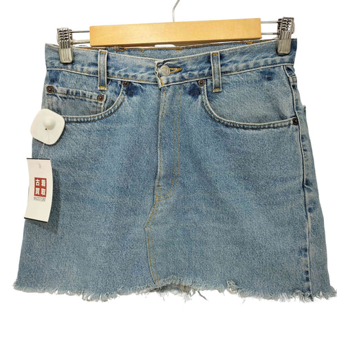 リーバイス Levis 00S 02年製 RELAXED STRAIGHT LEG ボタン裏468刻印 カットオフ リメイク ジップフライ デニム スカート レディース W36 L32