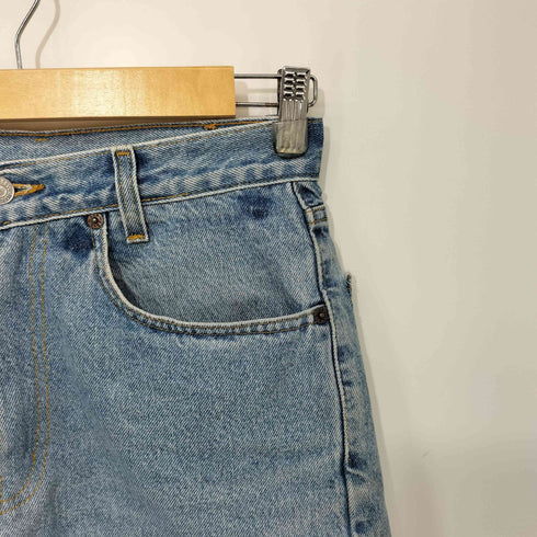 リーバイス Levis 00S 02年製 RELAXED STRAIGHT LEG ボタン裏468刻印 カットオフ リメイク ジップフライ デニム スカート レディース W36 L32