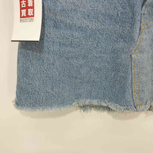 リーバイス Levis 00S 02年製 RELAXED STRAIGHT LEG ボタン裏468刻印 カットオフ リメイク ジップフライ デニム スカート レディース W36 L32