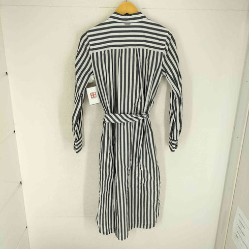 トミーヒルフィガー TOMMY HILFIGER ベルテッド ストライプシャツ ワンピース レディース US:36