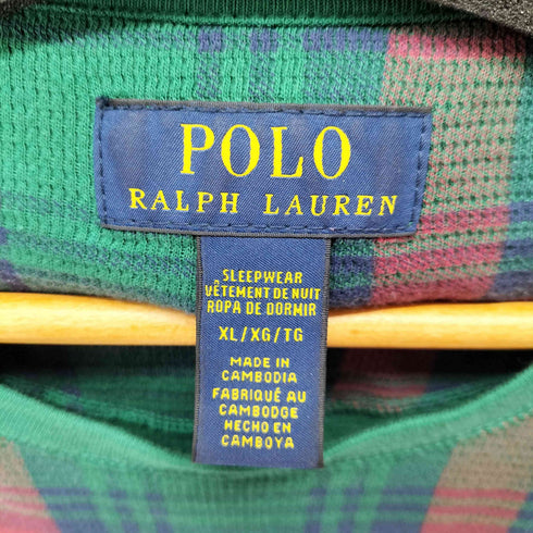 ポロラルフローレン POLO RALPH LAUREN SLEEPWEAR チェック L/S プルオーバー 裾ポニー メンズ JPN:XL
