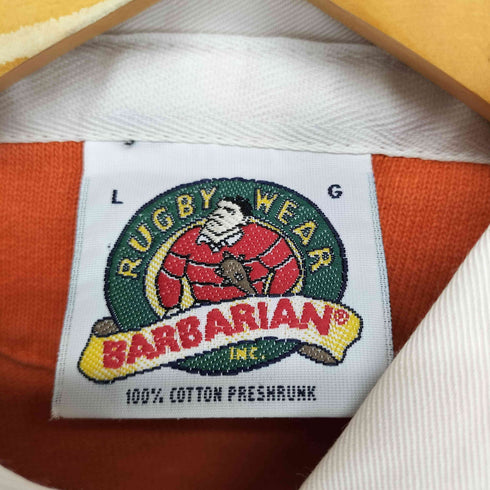 バーバリアン BARBARIAN ロゴ刺繍ボーダーラガーシャツ メンズ JPN:L