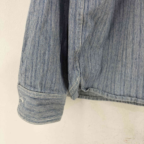 クライミー THE CRIMIE USA製 両面刺繍ストライプ柄コットンシャツ メンズ import:L