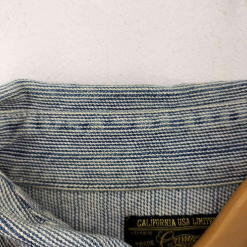 クライミー THE CRIMIE USA製 両面刺繍ストライプ柄コットンシャツ メンズ import:L