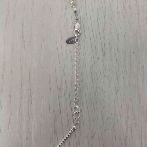 ALY アーリイ SILVER925刻印 ハートチャーム ビーズ デザイン シルバーネックレス レディース