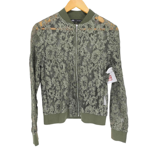 ザラ ZARA レース総柄 ジップアップ ブルゾン レディース JPN:M