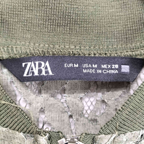ザラ ZARA レース総柄 ジップアップ ブルゾン レディース JPN:M