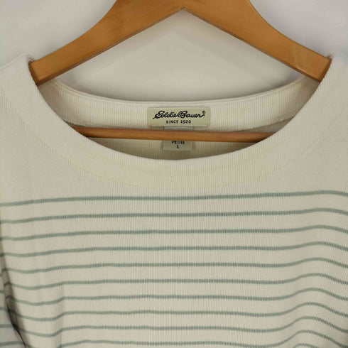 エディーバウアー Eddie Bauer コットン ボーダー ボートネック ロングスリーブ Tシャツ レディース import:L