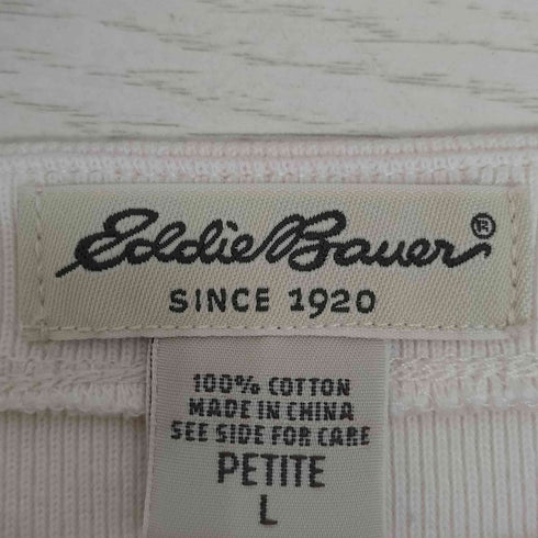 エディーバウアー Eddie Bauer コットン ボーダー ボートネック ロングスリーブ Tシャツ レディース import:L