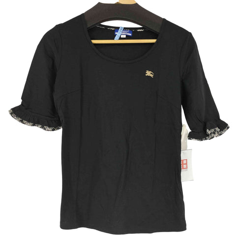 バーバリーブルーレーベル BURBERRY BLUE LABEL フリル ルーズネックTシャツ レディース 38