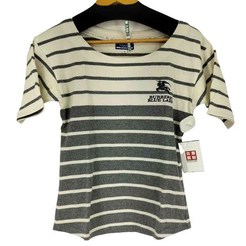 バーバリーブルーレーベル BURBERRY BLUE LABEL ボートネック ボーダーカットソー レディース 38