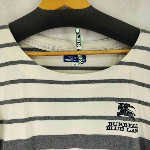 バーバリーブルーレーベル BURBERRY BLUE LABEL ボートネック ボーダーカットソー レディース 38