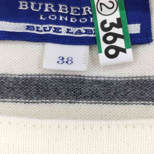バーバリーブルーレーベル BURBERRY BLUE LABEL ボートネック ボーダーカットソー レディース 38