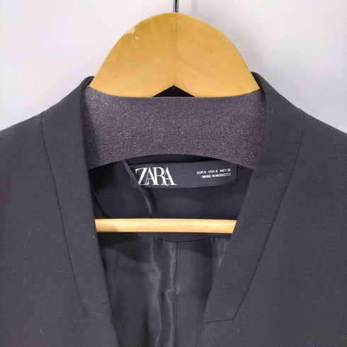 ザラ ZARA ノーラペル ノーカラージャケット レディース import:S