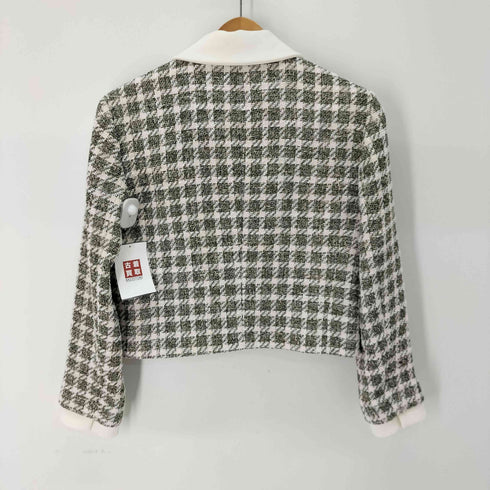 ザラ ZARA CROPPED CHECKED BLAZER レディース import:S