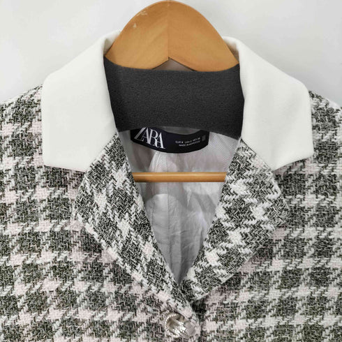 ザラ ZARA CROPPED CHECKED BLAZER レディース import:S