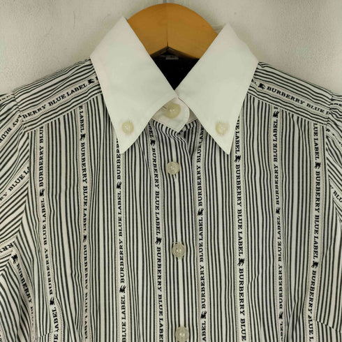 バーバリーブルーレーベル BURBERRY BLUE LABEL ストライプ S/S BDシャツ レディース JPN:36