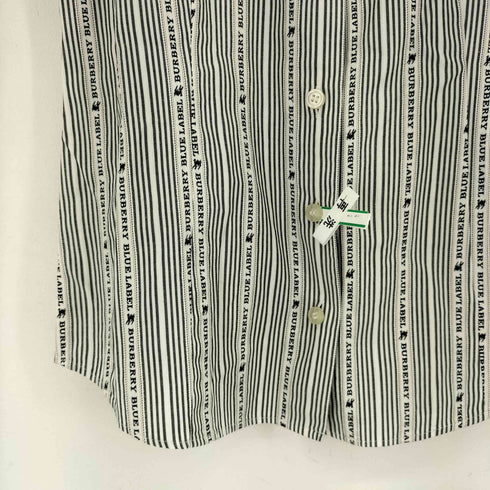 バーバリーブルーレーベル BURBERRY BLUE LABEL ストライプ S/S BDシャツ レディース JPN:36