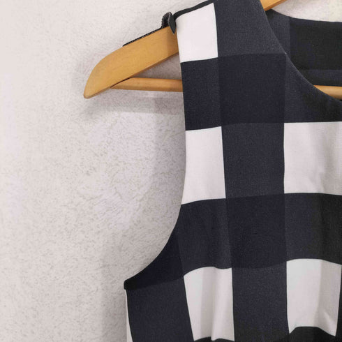 バナナリパブリック BANANA REPUBLIC チェック柄ノースリーブマキシワンピース レディース US:6