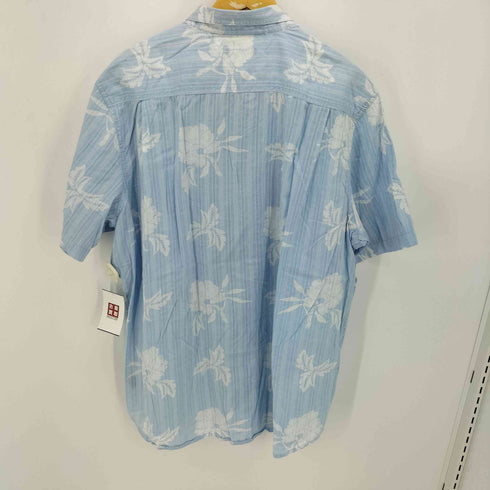 ジョージ GEORGE classics 木ボタン ストライプ フラワープリント アロハシャツ メンズ import:XL