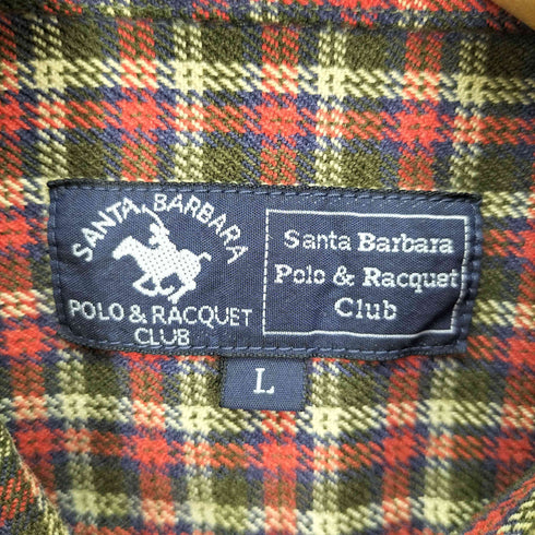 サンタバーバラポロアンドラケットクラブ SANTA BARBARA POLO & RACQUET CLUB アクリル コットン チェック柄 S/S シャツ メンズ L