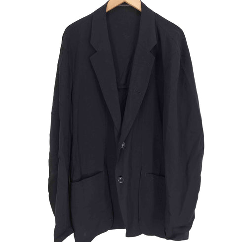 ヨウジヤマモトプールオム Yohji Yamamoto POUR HOMME 18SS 2WAY Ryスパンローン 前二重 フラシ 4B レーヨン テーラード ジャケット メンズ JPN:4