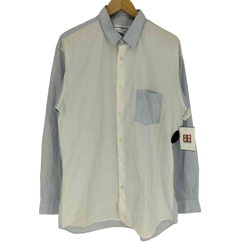 コムデギャルソンシャツ COMME des GARCONS SHIRT フランス製 ストライプ 切替 L/S レギュラーカラー シャツ メンズ import:L