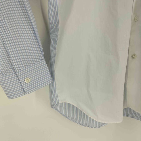 コムデギャルソンシャツ COMME des GARCONS SHIRT フランス製 ストライプ 切替 L/S レギュラーカラー シャツ メンズ import:L