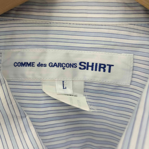 コムデギャルソンシャツ COMME des GARCONS SHIRT フランス製 ストライプ 切替 L/S レギュラーカラー シャツ メンズ import:L