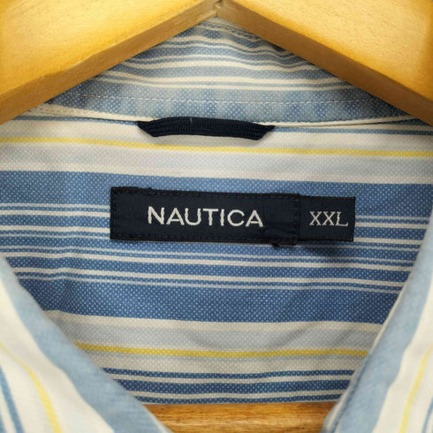 ノーティカ NAUTICA フロントポケット ストライプ 半袖シャツ メンズ XXL