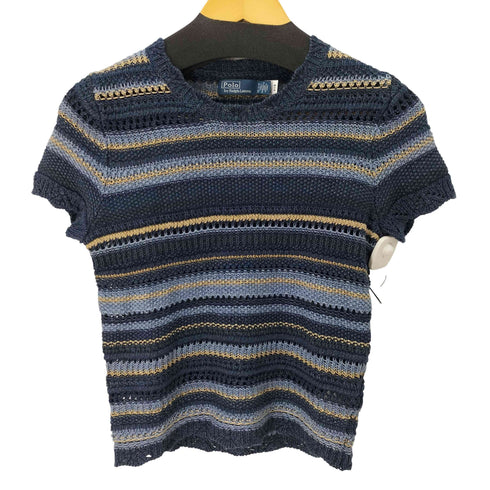 ポロバイラルフローレン Polo by RALPH LAUREN リネン混 S/Sメッシュニット レディース import:XS