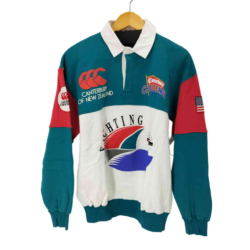 カンタベリー CANTERBURY 米国旗ワッペン クレイジーパターン ラガーシャツ メンズ L
