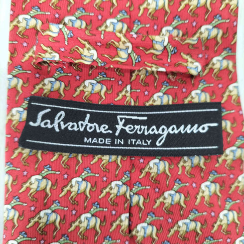 サルヴァトーレフェラガモ Salvatore Ferragamo イタリア製 総柄シルクネクタイ メンズ