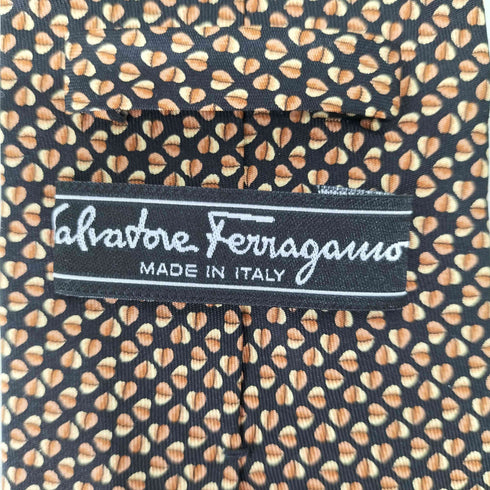 サルヴァトーレフェラガモ Salvatore Ferragamo イタリア製 総柄シルクネクタイ メンズ