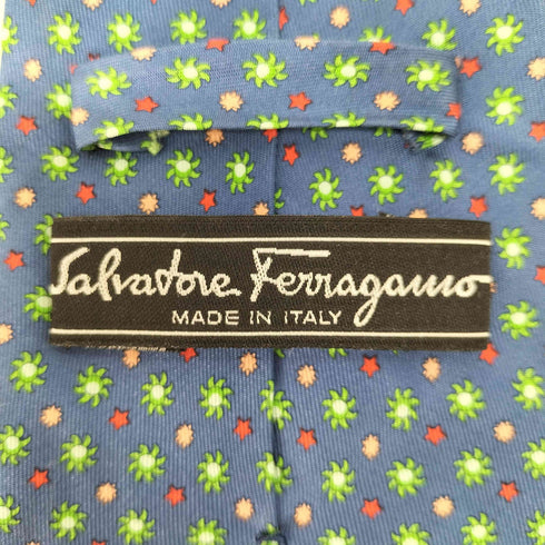 サルヴァトーレフェラガモ Salvatore Ferragamo イタリア製 総柄シルクネクタイ メンズ