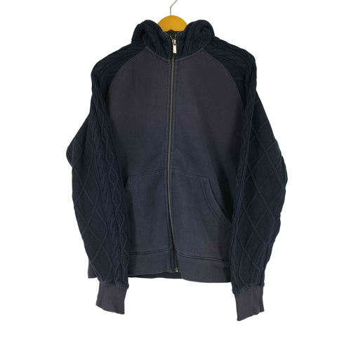 エディーバウアー Eddie Bauer ケーブルニット ドッキングジップアップパーカー メンズ M
