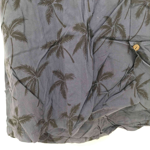 トゥーパームス TWO PALMS ハワイ製 レーヨン ヤシの木柄 オープンカラー アロハシャツ メンズ JPN:L