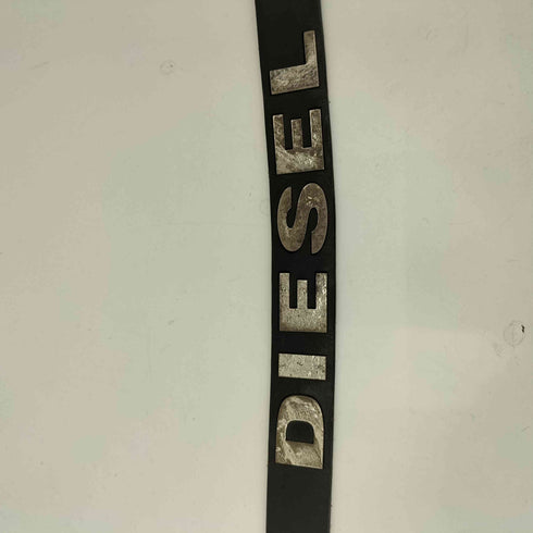 ディーゼル DIESEL ロゴシルバー レザー ベルト メンズ