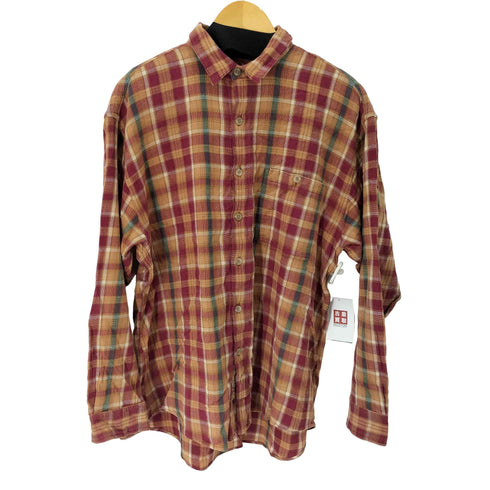 エディーバウアー Eddie Bauer 白タグ ロングスリーブ チェックシャツ メンズ import:L