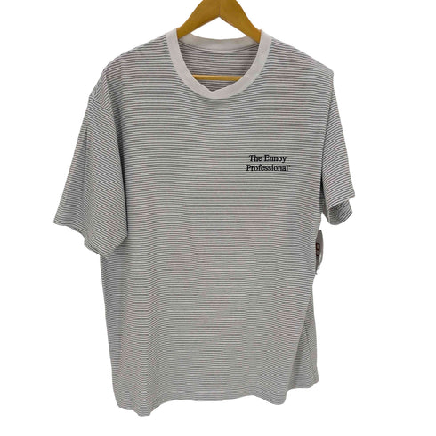 ザエンノイプロフェッショナル The Ennoy Professional クルーネックロゴボーダーTシャツ メンズ JPN:XL