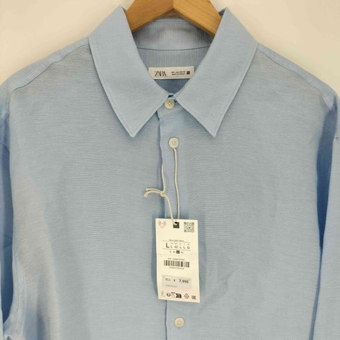 ザラ ZARA 25SS レーヨン混 L/S カジュアル シャツ メンズ import:L