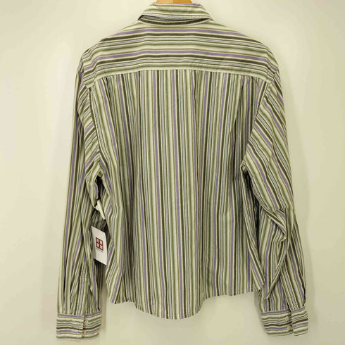 ギャップ Gap 00S 紺タグ L/S マルチストライプ シャツ メンズ import:M