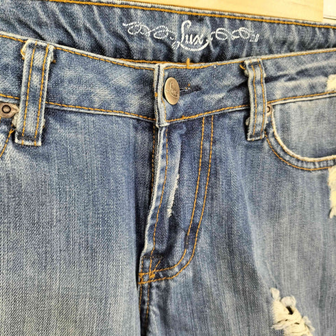 ジャックローズラブメゾン JACK ROSE Luv maison USA製 ダメージ加工 フレアデニムパンツ メンズ