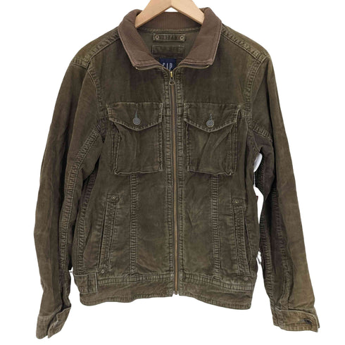 ギャップ Gap 00S フラップポケット ボタンアジャスター フルジップ コーデュロイ ブルゾン メンズ import:S