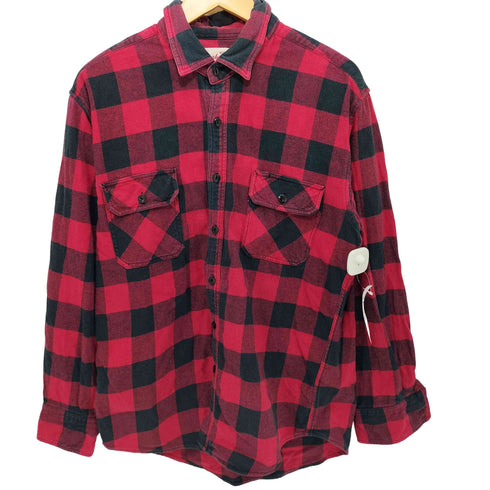 ROUAHATTE ネコ目ボタン ブロックチェック L/S ワーク シャツ メンズ import:XXL