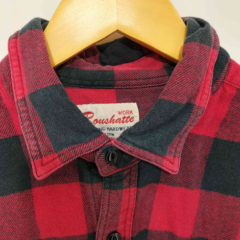 ROUAHATTE ネコ目ボタン ブロックチェック L/S ワーク シャツ メンズ import:XXL