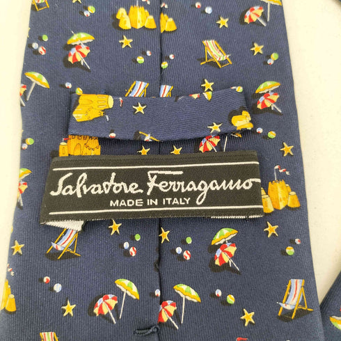サルヴァトーレフェラガモ Salvatore Ferragamo 総柄 シルクネクタイ メンズ