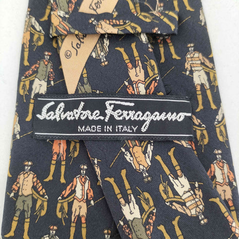 サルヴァトーレフェラガモ Salvatore Ferragamo 総柄 シルクネクタイ メンズ