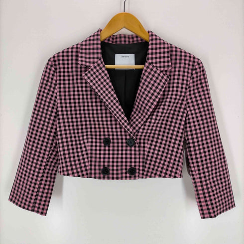 ベルシュカ BERSHKA チェッククロップドジャケット ショートパンツセットアップ レディース M/36